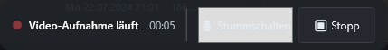 Screenshot: Stopp-Button in der Steuerleiste