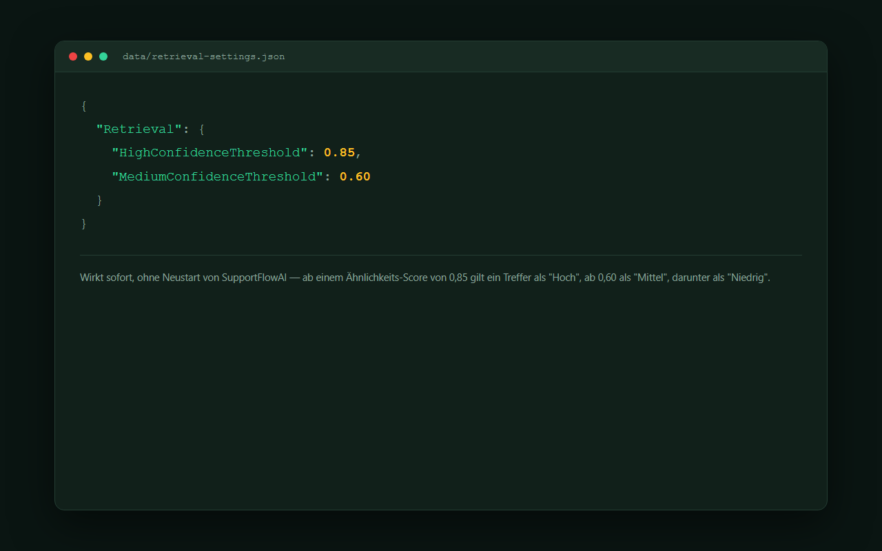 Screenshot: echter Inhalt von data/retrieval-settings.json